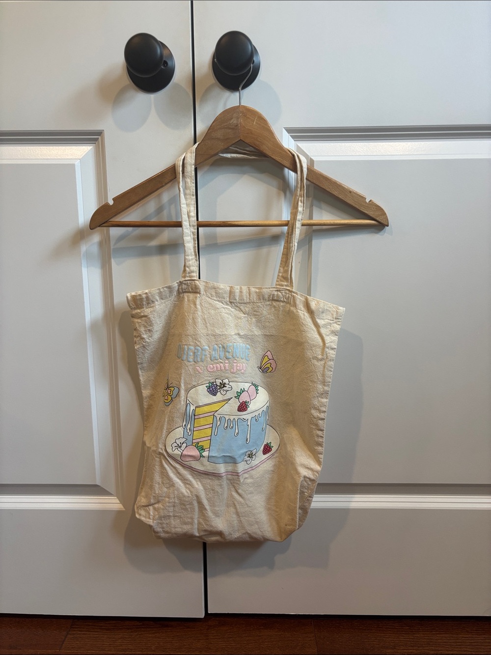 Djerf Avenue Limited Edition Cream Canvas Tote
